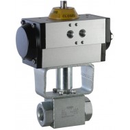 Шаровый кран, 2-ходовой, углерод. сталь, Dn8-50, Pn350-400 BSP/NPT/приварка встык/приварка внахлест с пневмоприводом