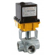 Шаровый кран, 3-ходовой, L-/Т-порт, углерод. сталь, Dn8-40, Pn350-400 BSP/NPT/под приварку встык/под приварку внахлест с электроприводом